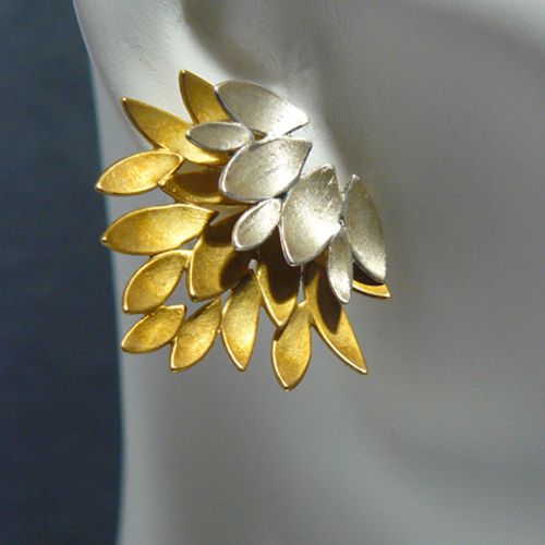 925 and gold plate Flaming Lotus earrings
