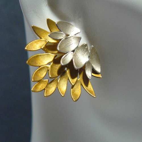 Flaming Lotus earrings gold 925 and gold plate Flaming Lotus earrings