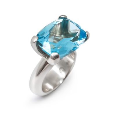 Sterling silver Radiance ring with blue topaz