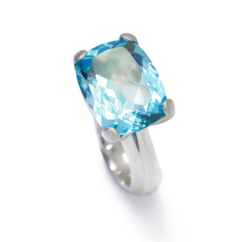 Sterling silver Radiance ring with blue topaz