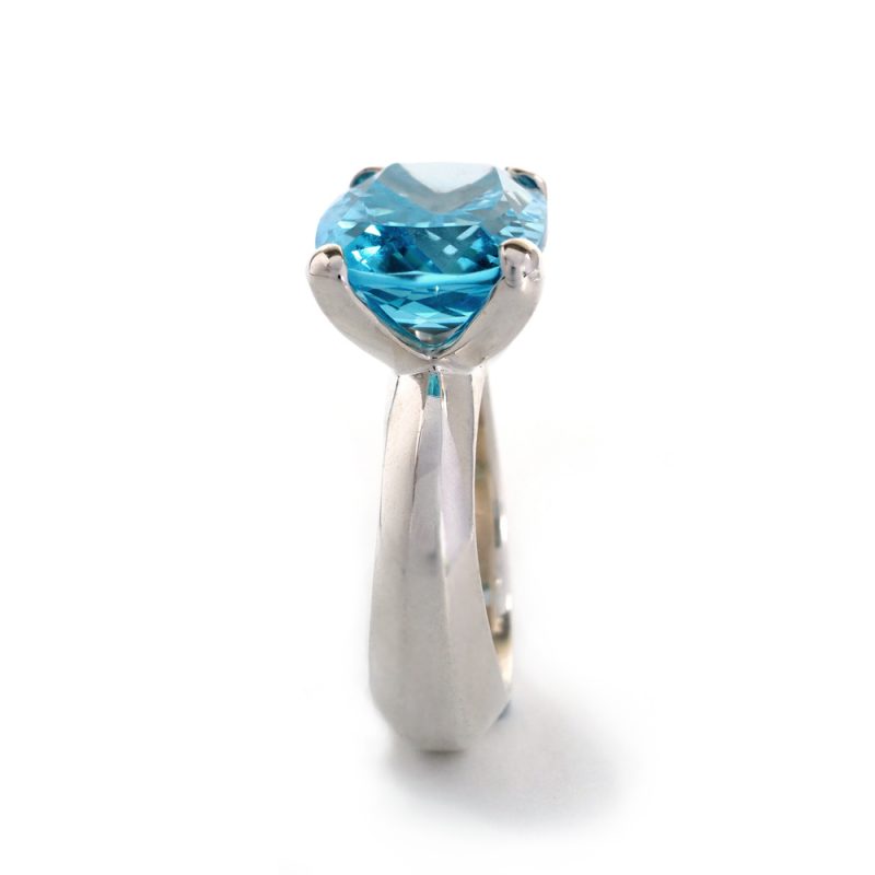 Sterling silver Radiance ring with blue topaz