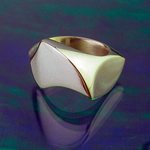 Silver Wing ring of Which Way ring set - other view