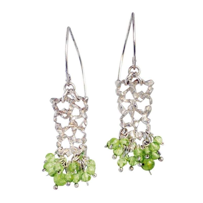 Sterling silver Lace earrings with peridot