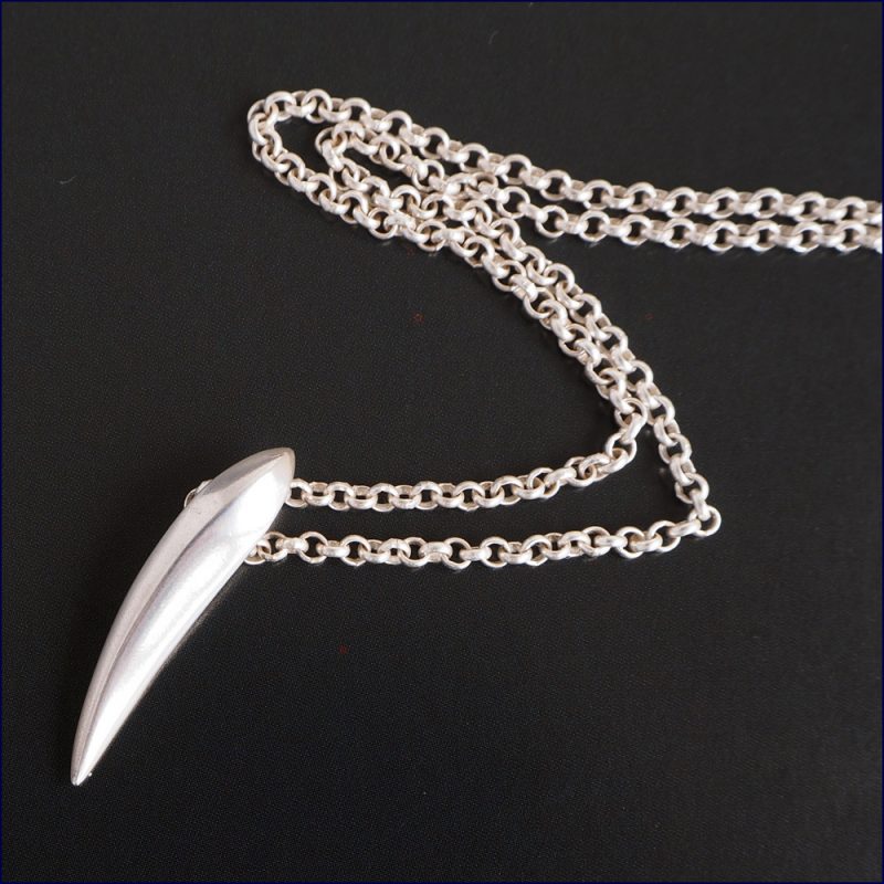 Silver Thorn pendant on belcher chain