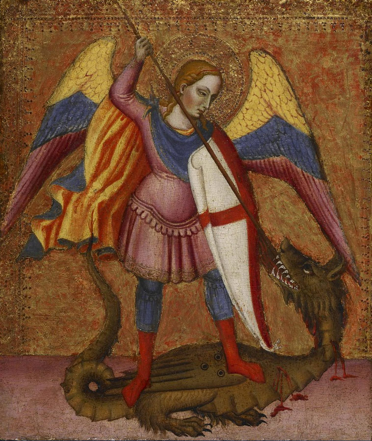 Archangel Michael Slaying the Dragon by Master of Saint Verdiana