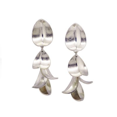 Sterling silver lily earrings