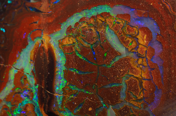 Veins of opal in ironstone from Koroit opal fields