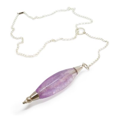 Amethyst and sterling silver necklace and pendulim