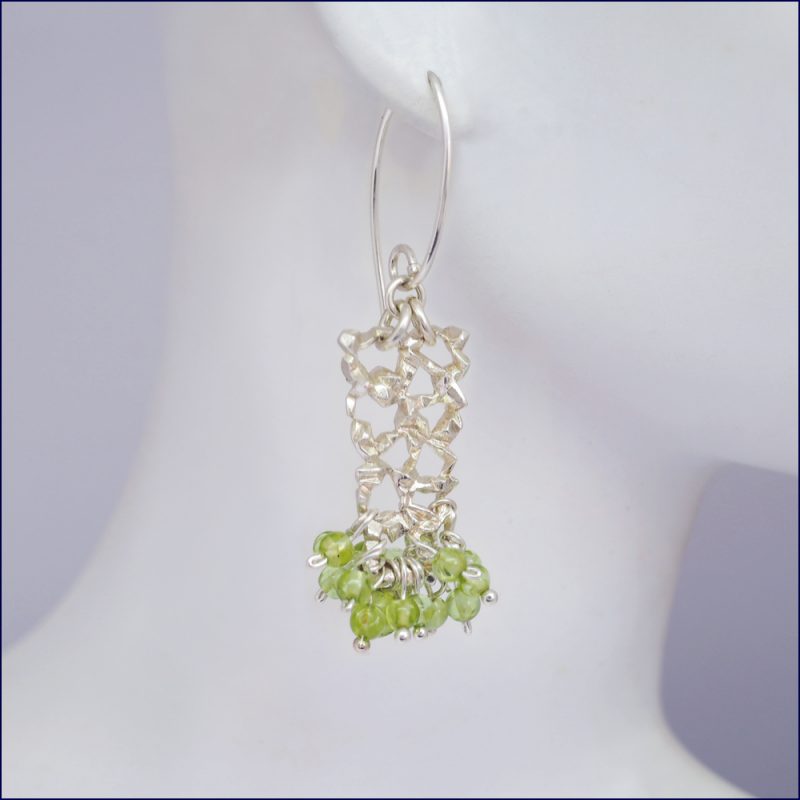 Sterling silver and peridot earrings