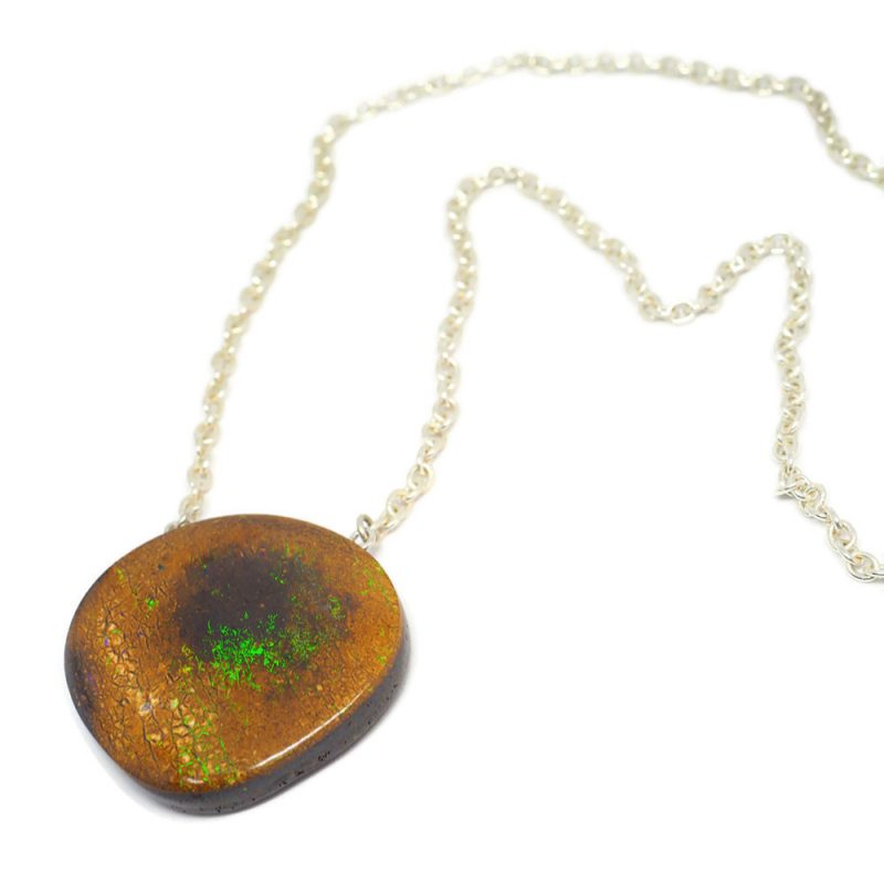 Australian Boulder Opal on silver chain