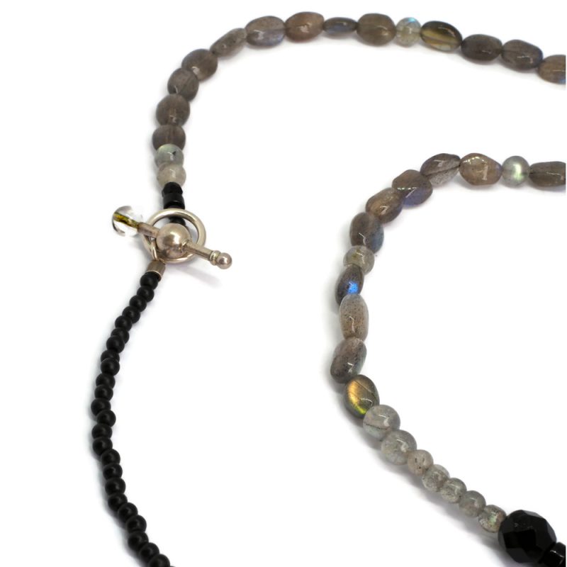 Black Lotus labradorite necklace