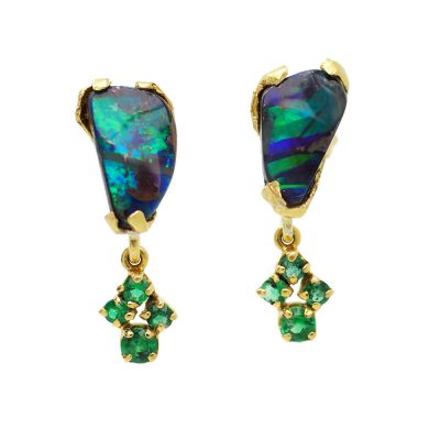 18 carat gold Boulder Opal earrings