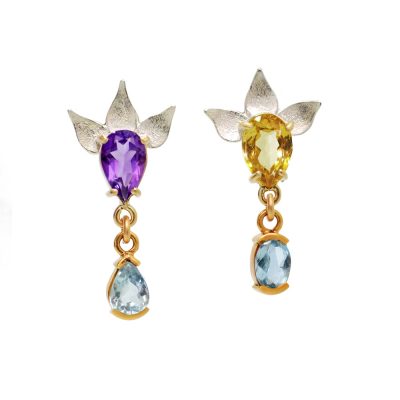 Amethyst and citrine earrings