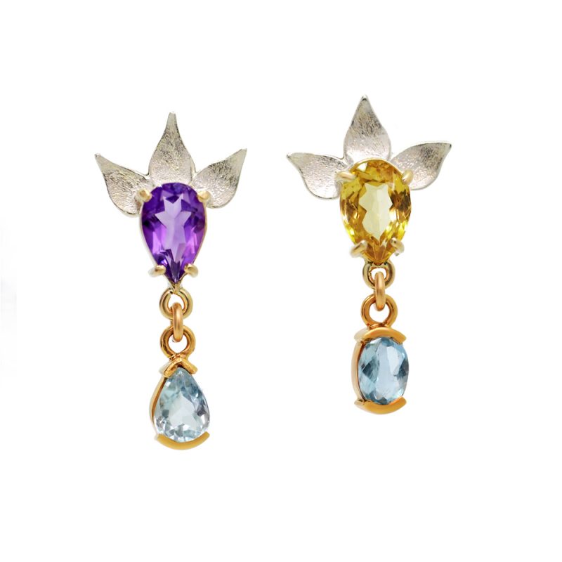 Amethyst and citrine earrings